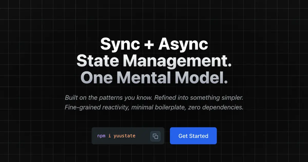 YuuState (TypeScript Library) preview
